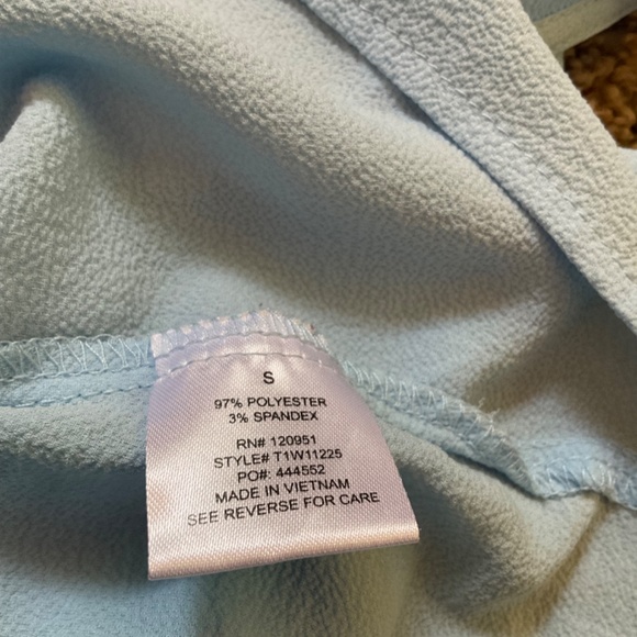 Hippie Rose Blue Criss Cross Back Button Front Sheer Tank Sz S - READ - Picture 8 of 9